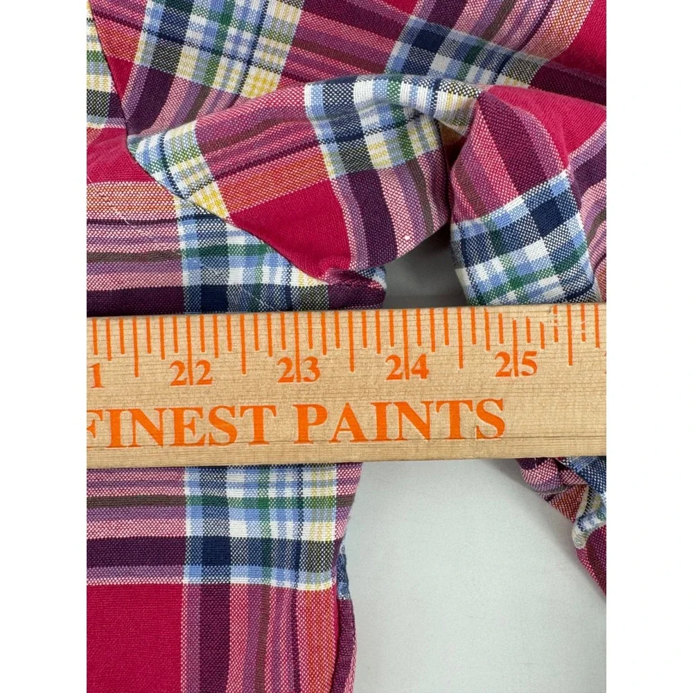 Ralph‎ Lauren Mens Classic Fit Red Plaid Cotton Button Down Shirt Large Long Slv